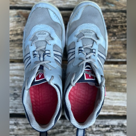 Sperry Harbormaster Men’s Gray Leather & Mesh Boating Shoes Size 11.5 - Picture 3 of 9